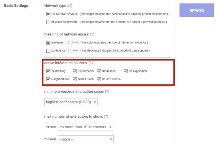 basic settings active sources
