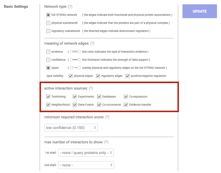 basic settings active sources
