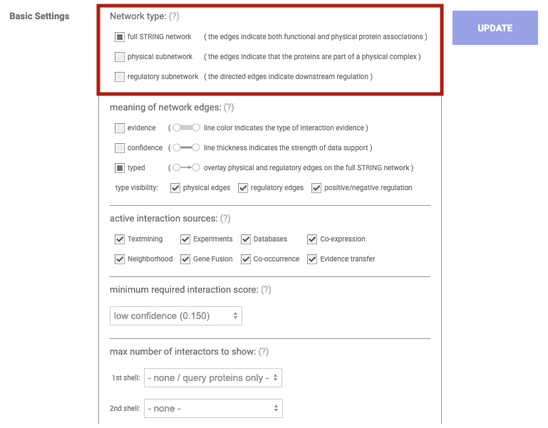 basic settings network type